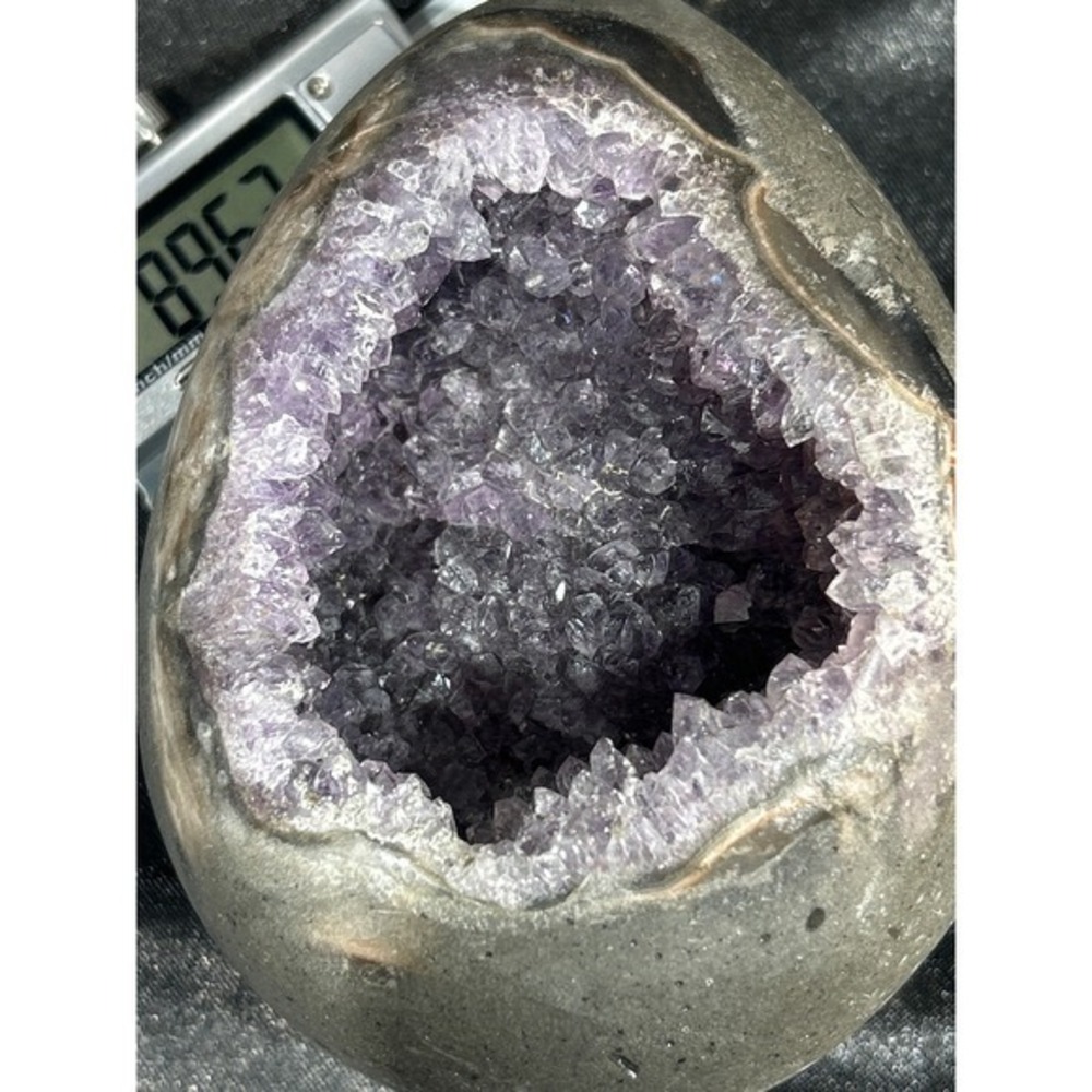 Amethyst Geode Egg Polished Crystal Specimen Purple Quartz 125mm - Picture 8 of 9